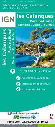 Les Calanques de Marseille à Cassis 1:15 000: Freizeitkarte