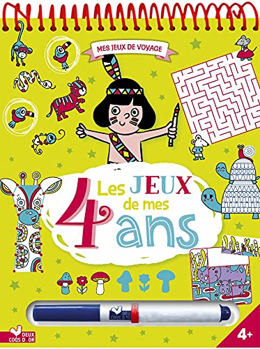 Les jeux de mes 4 ans - bloc avec feutre effaçable: Avec 1 feutre effaçable