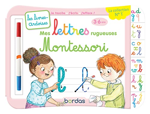 Les livres-ardoises - Mes lettres rugueuses Montessori: Avec un feutre effaçable