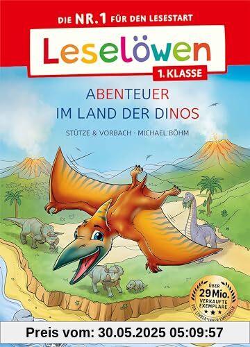 Leselöwen 1. Klasse - Abenteuer im Land der Dinos: Die Nr. 1 für den Lesestart - Mit Leselernschrift ABeZeh - Erstlesebuch für Kinder ab 6 Jahren - Großbuchstabenausgabe