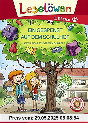 Leselöwen 1. Klasse - Ein Gespenst auf dem Schulhof: Erstlesebuch Kinder ab 6 Jahre - Mit Großbuchstaben für Leseanfänger