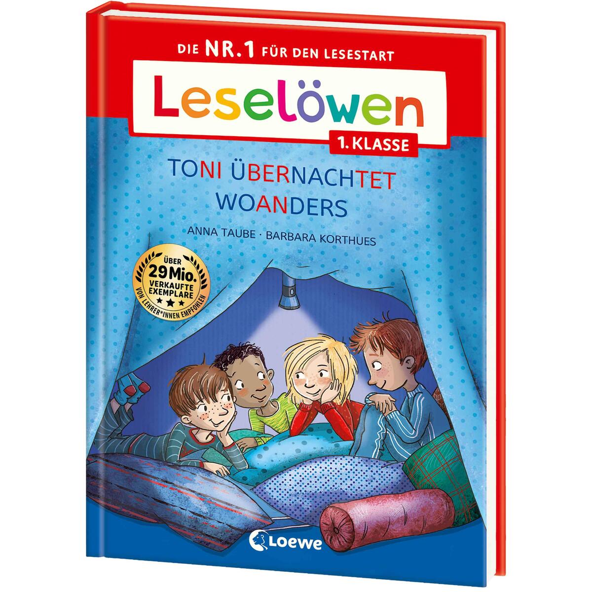 Leselöwen 1. Klasse - Toni übernachtet woanders (Großbuchstabenausgabe) von Loewe Verlag GmbH