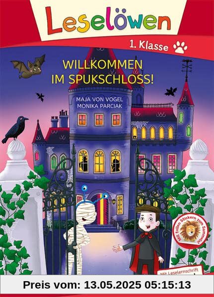 Leselöwen 1. Klasse - Willkommen im Spukschloss! (Großbuchstabenausgabe): Mit Leselernschrift ABeZeh - Erstlesebuch für Kinder ab 6 Jahren
