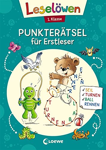 Leselöwen Punkterätsel für Erstleser - 1. Klasse (Petrol): Rätselbuch zum Lesenlernen für Kinder ab 6 Jahre (Leselöwen Rätselwelt)