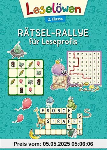Leselöwen Rätsel-Rallye für Leseprofis - 2. Klasse (türkis): Rätselbuch zum Lesenlernen für Kinder ab 7 Jahre (Leselöwen Rätselwelt)