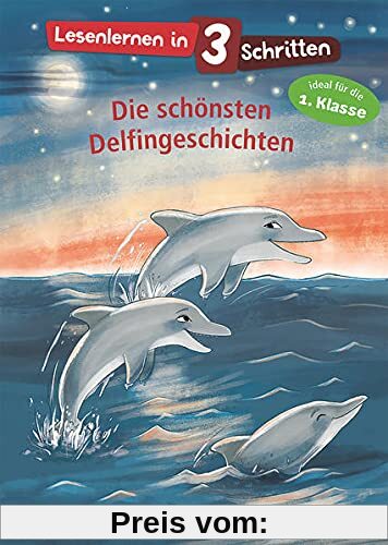 Lesenlernen in 3 Schritten - Die schönsten Delfingeschichten: Kinderbuch mit großer Fibelschrift zum ersten Selberlesen für Kinder ab 5 Jahre - Ideal für die 1. Klasse