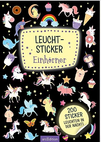 Leucht-Sticker – Einhörner: 200 Sticker leuchten in der Nacht! | Stickerheft mit nachtleuchtendem Spezialeffekt Leucht-Sticker – Einhörner: 200 Sticker leuchten in der Nacht! | Stickerheft mit nachtleuchtendem Spezialeffekt