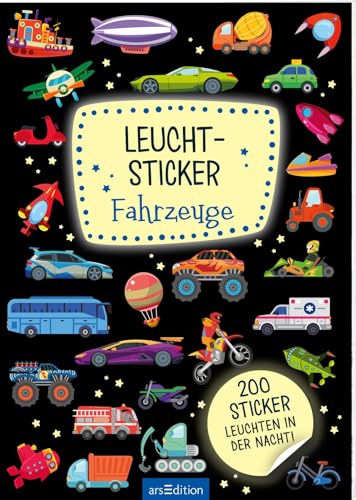Leucht-Sticker – Fahrzeuge: 200 Sticker leuchten in der Nacht! | Stickerheft mit nachtleuchtendem Spezialeffekt Leucht-Sticker – Fahrzeuge: 200 Sticker leuchten in der Nacht! | Stickerheft mit nachtleuchtendem Spezialeffekt