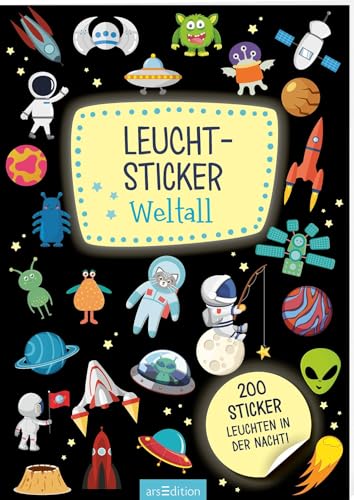 Leucht-Sticker – Weltall: 200 Sticker leuchten in der Nacht! | Stickerheft mit nachtleuchtendem Spezialeffekt Leucht-Sticker – Weltall: 200 Sticker leuchten in der Nacht! | Stickerheft mit nachtleuchtendem Spezialeffekt