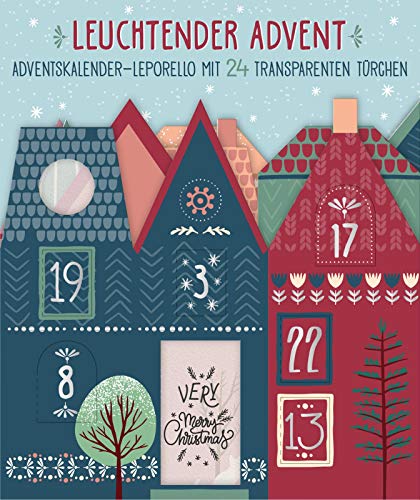 Leuchtender Advent: Bunter Adventskalender-Leporello mit 24 transparenten Türchen | Adventskalender zum Aufstellen von Ars Edition