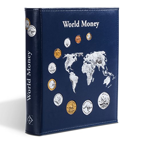 Leuchtturm 323813 Münzalbum Optima World Money - inkl. 5 Hüllen für Münzen mit Ø 42, 27, 20, 34 mm - blau von Leuchtturm