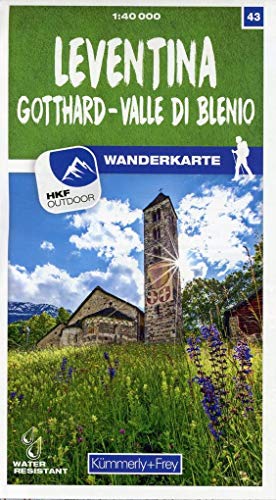 Leventina Gotthard - Valle di Blenio Nr. 43 Wanderkarte 1:40 000: Matt laminiert, free Download mit HKF Outdoor App (Kümmerly+Frey Wanderkarten, Band 43) von Kmmerly und Frey