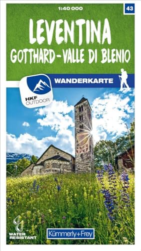Kümmerly+Frey Wanderkarte 43 Leventina 1:40.000: Mit Gotthard und Valle di Blenio. Wetterfest, matt laminiert und mit free Download von Kmmerly und Frey
