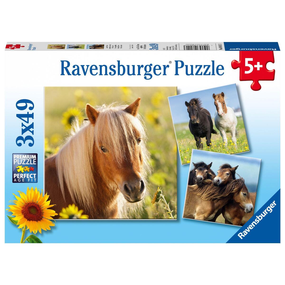 Liebe Pferde. Puzzle 3 x 49 Teile Liebe Pferde. Puzzle 3 x 49 Teile von Ravensburger Spieleverlag