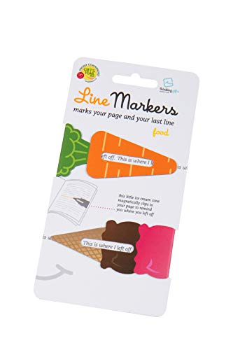 Line Markers Food - Magnetische Lesezeichen: 2er Set Motiv Gemüse: Markiert die Zeile auf der Seite