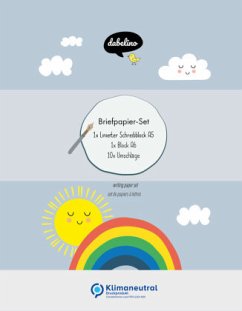Liniertes Briefpapier-Set für Kinder: Regenbogen (für Mädchen und Jungen, bunt) von dabelino