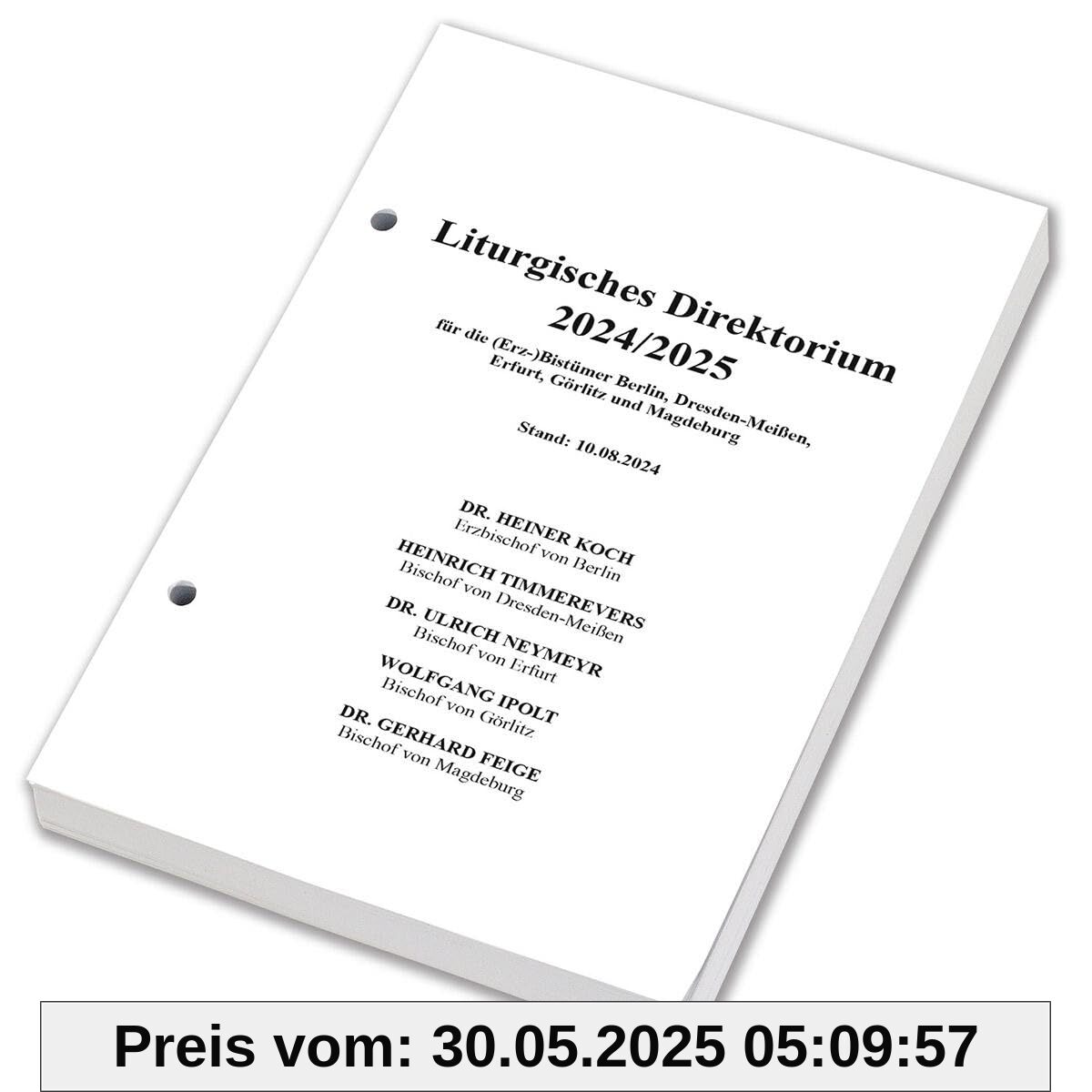Liturgisches Direktorium 2024/2025: für die (Erz-)Bistümer Berlin, Dresden-Meißen, Erfurt, Görlitz und Magdeburg