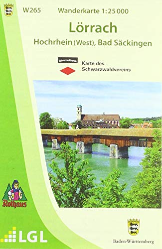 W265 Wanderkarte 1:25 000 Lörrach: Hochrhein (West), Bad Säckingen von LVA Baden-Wrttemberg