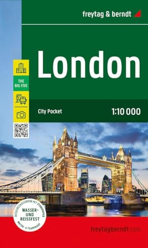 London, Stadtplan 1:10.000, freytag & berndt: City Pocket, Innenstadtplan, wasserfest und reißfest (freytag & berndt Stadtpläne)