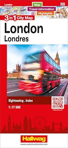 London 3 in 1 City Map: Map, Travel information, Highlights, Sightseeing, Index (Hallwag City Map 3 in 1)