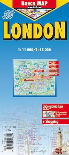 London: 1:11000 /1:15000. Einzelkarten: Inner London 1:15000, Hampstead 1:17500; Central Sights 1:11000, Isle of Dogs 1:15000, Greater London ... Great Britain administrative (Borch Map) von Borch