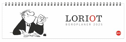Loriot Büroplaner 2025: Humorvoller Tischkalender für mehr Organisation am Arbeitsplatz. Tischquerkalender mit Spiralbindung. Witziger Kalender für den Schreibtisch. 32x9 cm (Loriot Kalender Heye) von Heye
