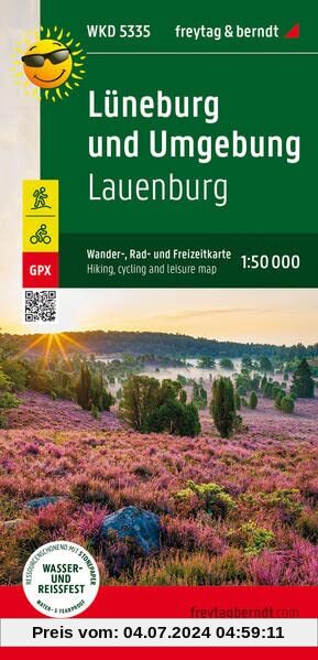 Lüneburg und Umgebung, Lauenburg, Wander- und Radkarte 1:50.000, freytag & berndt, WK D5335: Lauenburg, mit touristischen Infos, GPX Tracks, ... (freytag & berndt Wander-Rad-Freizeitkarten)