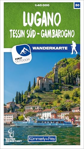 Kümmerly+Frey Wanderkarte 50 Lugano 1:40.000: Mit Tessin Süd und Gambarogno. Wetterfest, matt laminiert und mit free Download (Kümmerly+Frey Wanderkarte 1:60.000, Band 50)