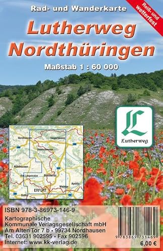Lutherweg - Nordthüringen: Rad- und Wanderkarte (Reiß- und wetterfest) von KKV