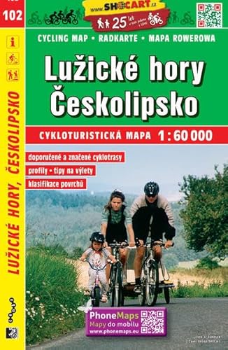 Lužické hory, Českolipsko / Lausitzer Gebirge, Böhmisch Leipa (Radkarte 1:60.000) (SHOCart Radkarte 1:60.000 Tschechien, Band 102) von SHOCart