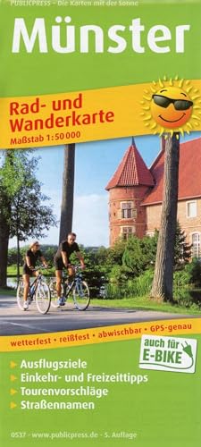 Münster: Rad- und Wanderkarte mit Ausflugszielen, Einkehr- & Freizeittipps, Straßennamen, wetterfest, reissfest, abwischbar, GPS-genau. 1:50000 (Rad- und Wanderkarte: RuWK) von Publicpress
