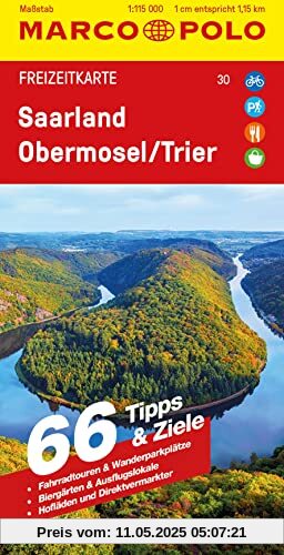 MARCO POLO Freizeitkarte 30 Saarland, Obermosel, Trier 1:115.000 MARCO POLO Freizeitkarte 30 Saarland, Obermosel, Trier 1:115.000