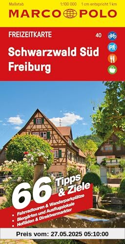 MARCO POLO Freizeitkarte 40 Schwarzwald Süd, Freiburg 1:100.000