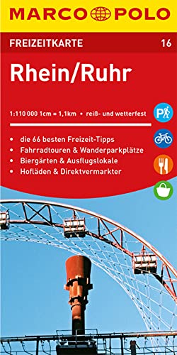 MARCO POLO Freizeitkarte 16 Rhein, Ruhr 1:100.000: Die 66 besten Freizeit-Tipps, Fahrradtouren & Wanderparkplätze, Biergärten & Ausflugslokale, Hofläden & Direktvermarkter. Reiß- und wetterfest von Mairdumont