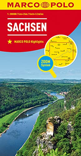 MARCO POLO Regionalkarte Deutschland 09 Sachsen 1:200.000: Wegenkaart Schaal 1 : 200.000 von MAIRDUMONT
