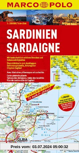 MARCO POLO Karte Sardinien 1:200.000 (MARCO POLO Karten 1:200.000)