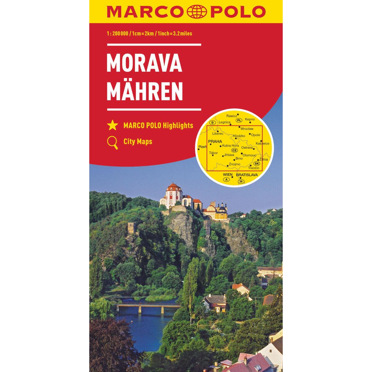 MARCO POLO Karte Tschechien 02 Mähren 1:200 000 von Mairdumont