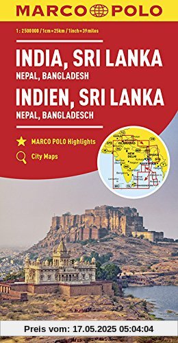 MARCO POLO Kontinentalkarte Indien, Sri Lanka 1:2 500 000: Nepal, Bangladesch (MARCO POLO Kontinental /Länderkarten)