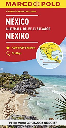 MARCO POLO Kontinentalkarte Mexiko, Guatemala, Belize, El Salvador 1: 2 500 000 (MARCO POLO Kontinental /Länderkarten)