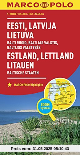MARCO POLO Länderkarte Estland, Lettland, Litauen, Baltische Staaten 1: 800 000 (MARCO POLO Länderkarten)
