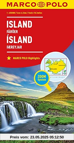 MARCO POLO Länderkarte Island, Färöer 1:650 000 MARCO POLO Länderkarte Island, Färöer 1:650 000