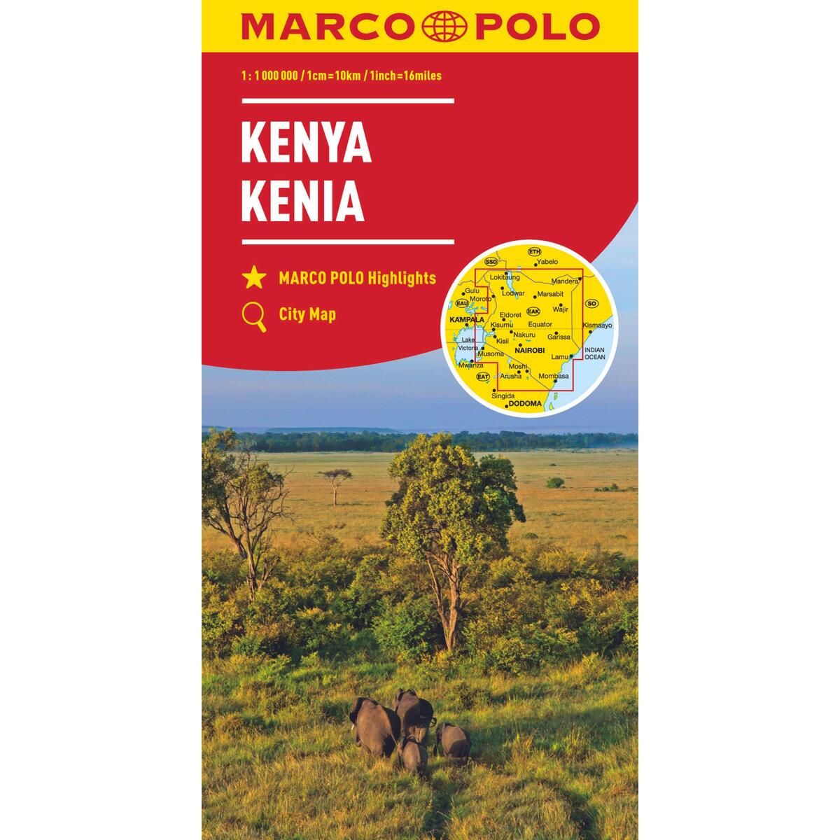 MARCO POLO Länderkarte Kenia 1:1 000 000 von Mairdumont