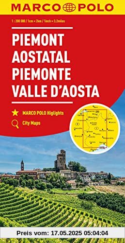 MARCO POLO Regionalkarte Italien 01 Piemont, Aostatal 1:200.000