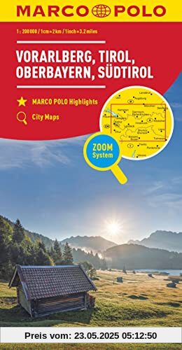 MARCO POLO Regionalkarte Österreich Blatt 03 Vorarlberg, Tirol: 1:200 000 - mit Oberbayern, Südtirol (MARCO POLO Karten 1:200.000)