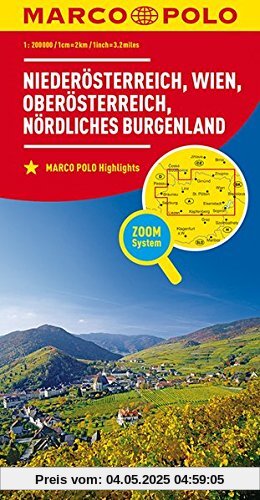 MARCO POLO Regionalkarte Österreich Blatt 1 Niederösterreich, Wien 1:200 000: Oberösterreich, nördliches Burgenland (MARCO POLO Karte 1:200000)