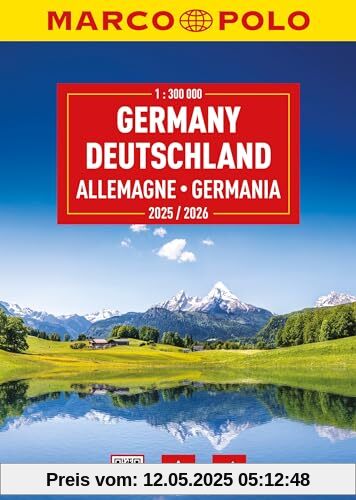 MARCO POLO Reiseatlas 2025/2026 Deutschland 1:300.000: mit Europa 1 : 4,5 Mio.