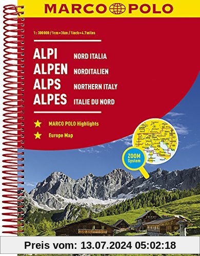MARCO POLO Reiseatlas Alpen, Norditalien 1:300 000 (MARCO POLO Reiseatlanten)
