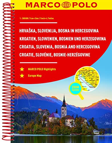 MARCO POLO Reiseatlas Kroatien, Slowenien, Bosnien und Herzegowina 1:300.000: mit Europa 1:4,5 Mio.