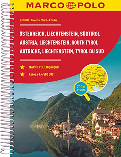 MARCO POLO Reiseatlas Österreich, Liechtenstein, Südtirol 1:200.000: Straßenatlas und Autoatlas mit Europa in 1:4,5 Mio. Spiralbindung von Mairdumont
