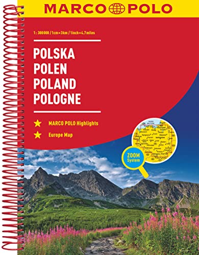 MARCO POLO Reiseatlas Polen 1:300.000: Straßenatlas und Autoatlas mit Europa in 1:4,5 Mio. Spiralbindung von Mairdumont